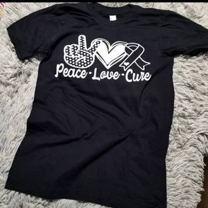 Super Soft Peace Love & Cure Tshirt, Small